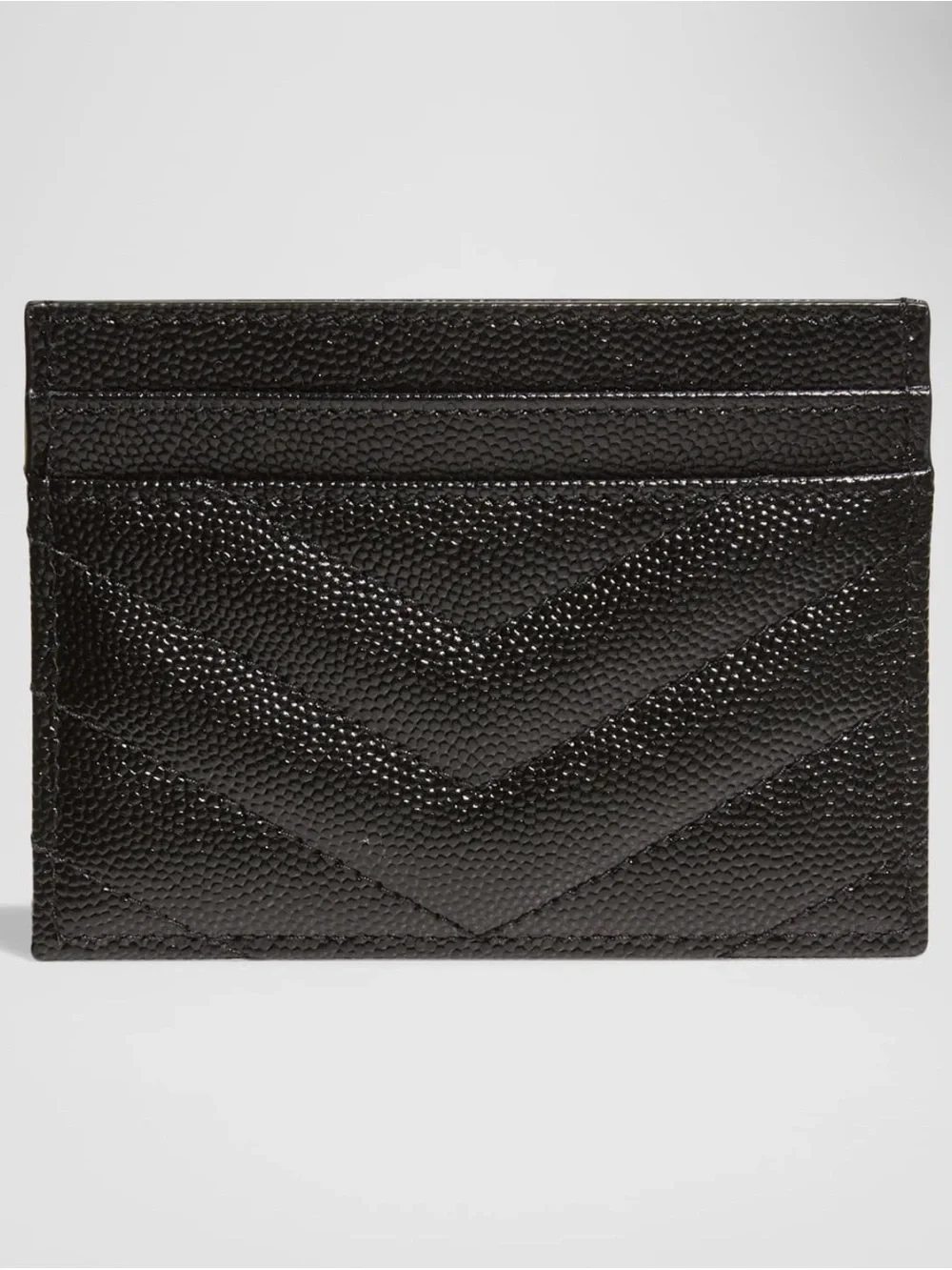 YSL Cassandre Monogram Card Case in Grained Leather (Gold) - Picture 2 of 4
